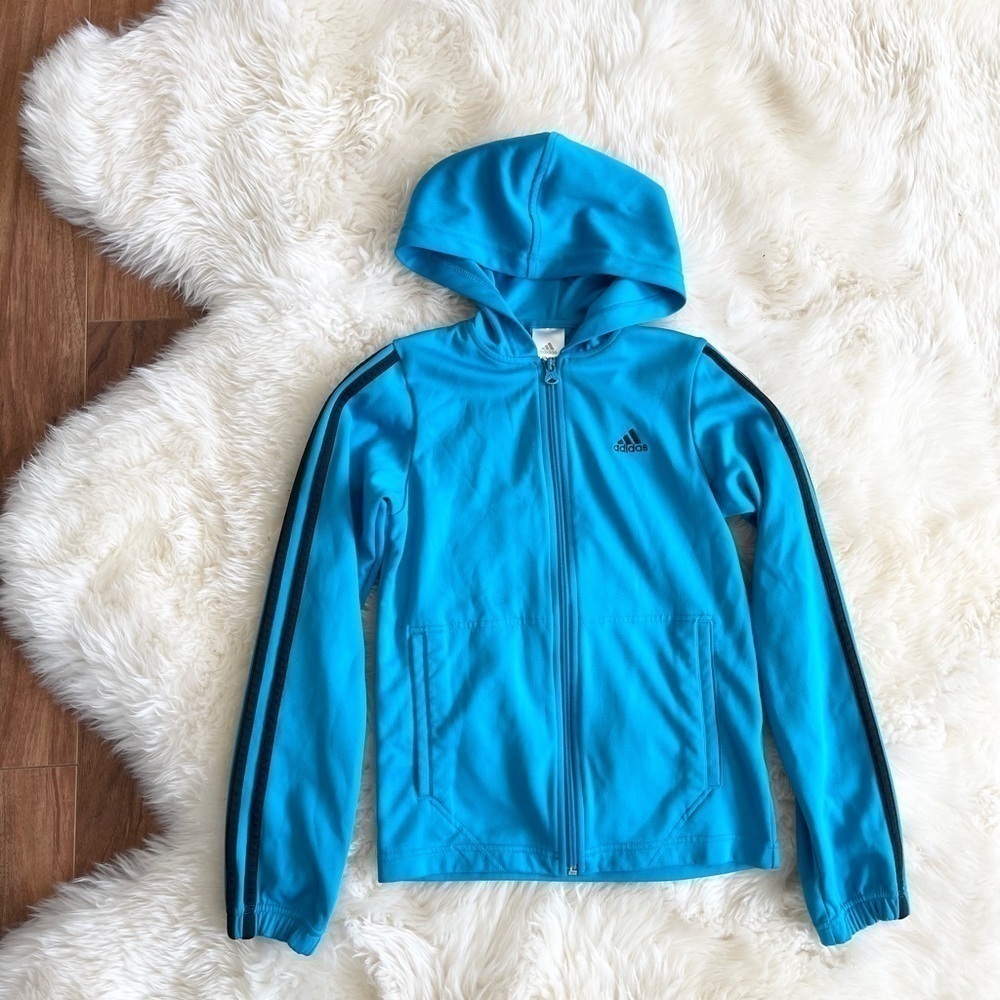 Adidas Women Climalite Hoodie Track Jacket Running